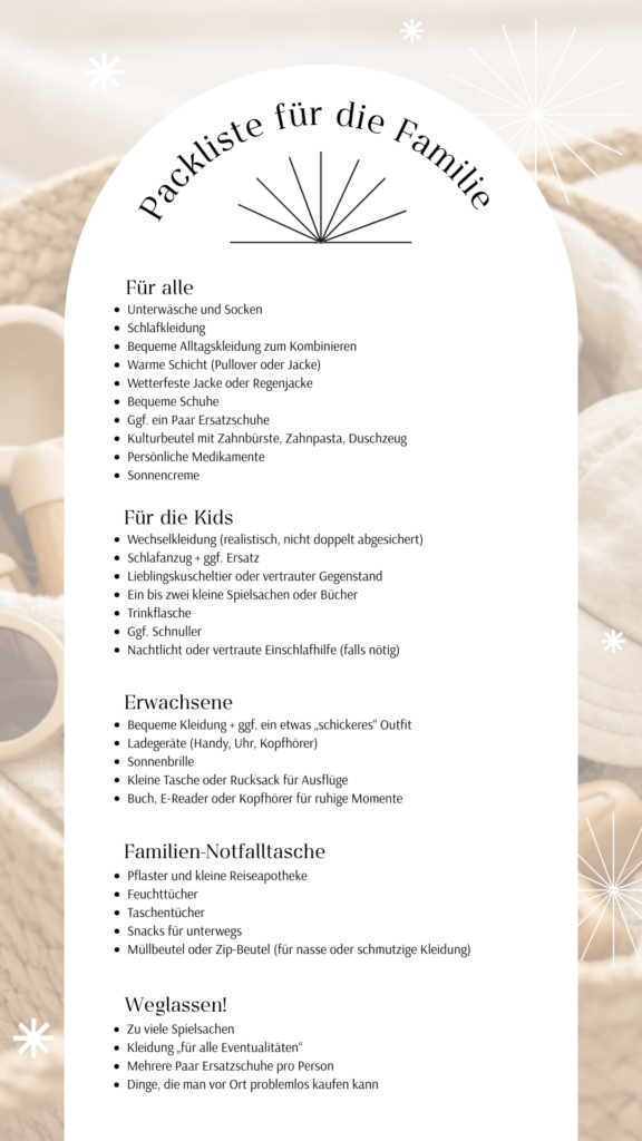 Packen für den Familienurlaub